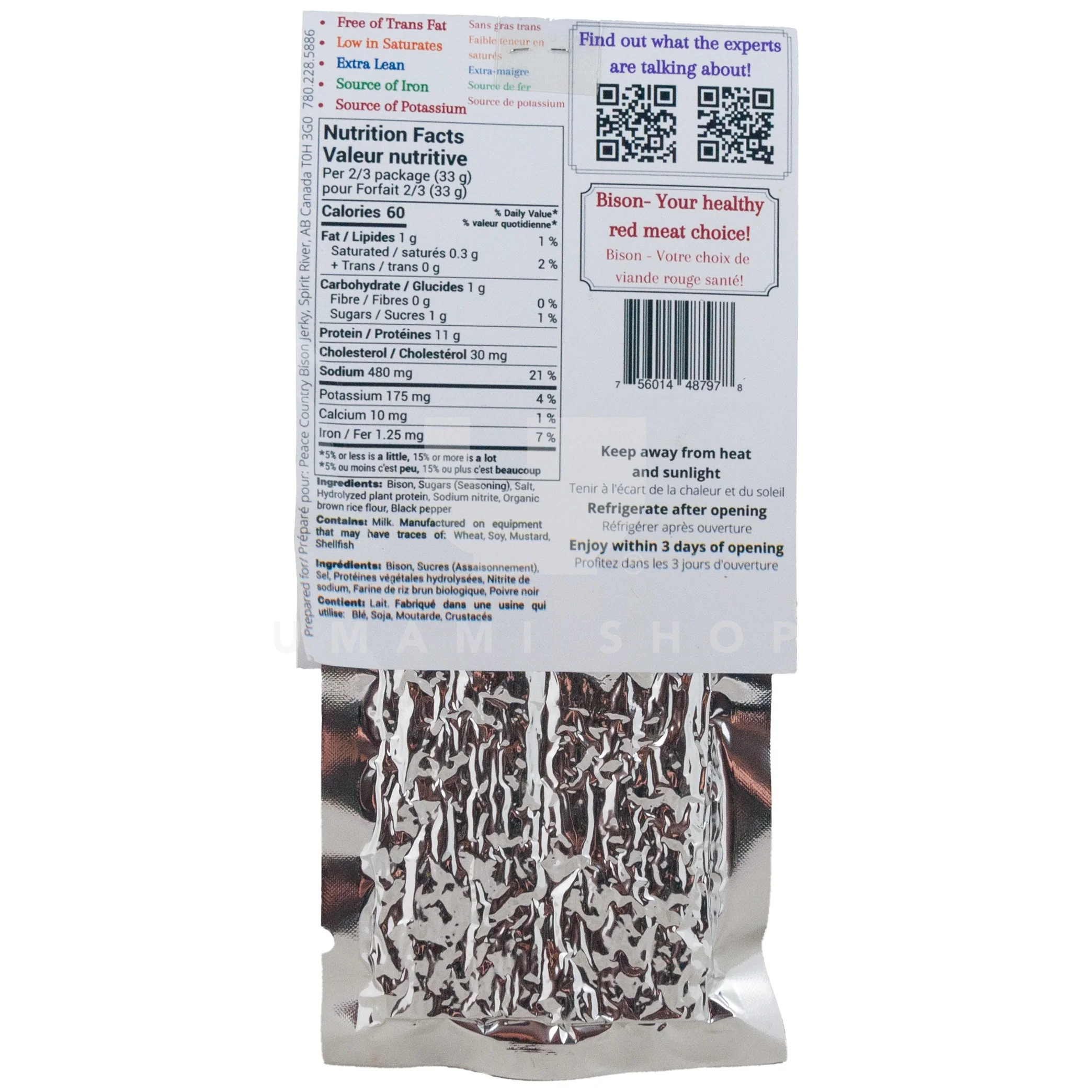 Bison Jerky Grass-Fed (Black Pepper) - Image 2