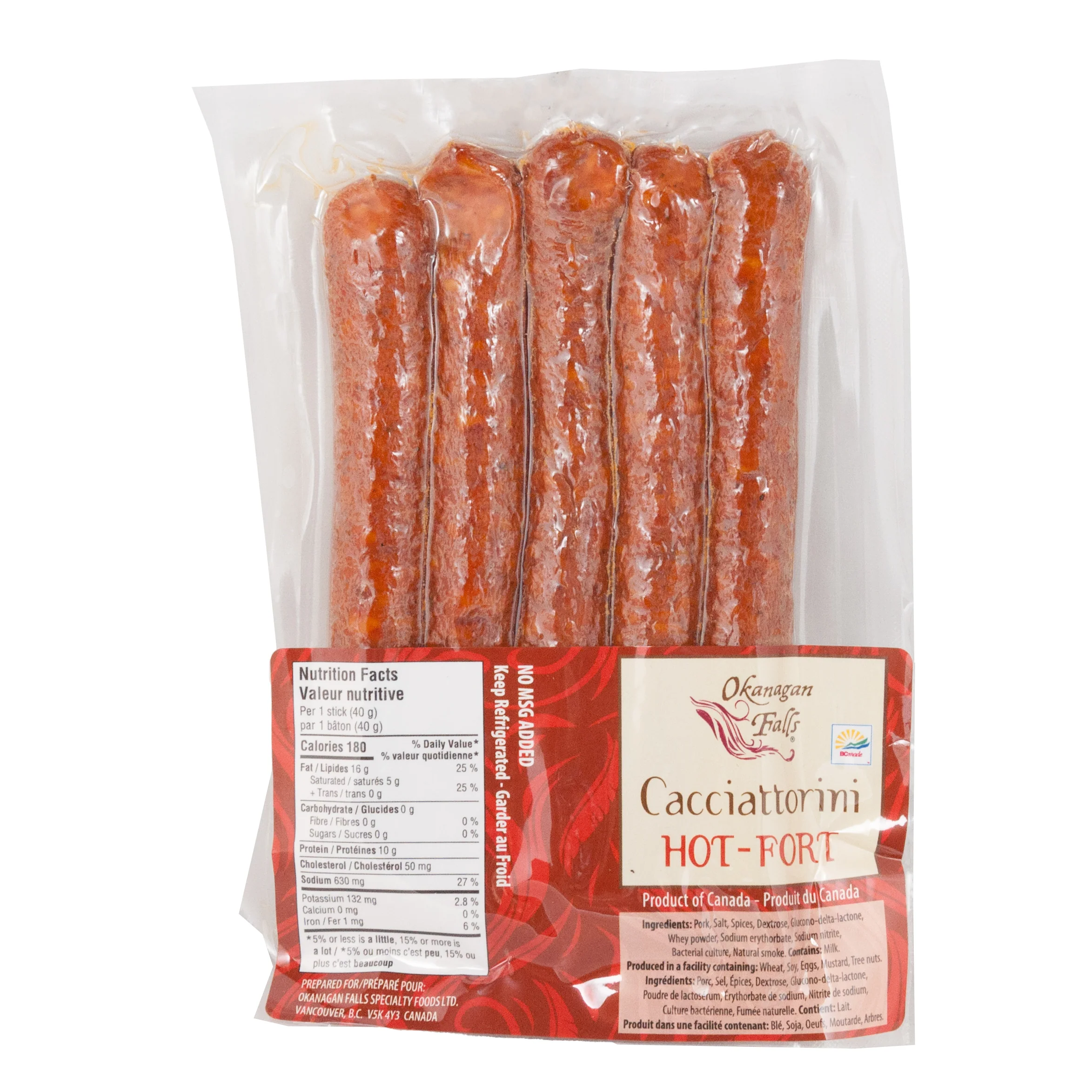 Cacciattorini Sausage Hot 5Pcs (GF)