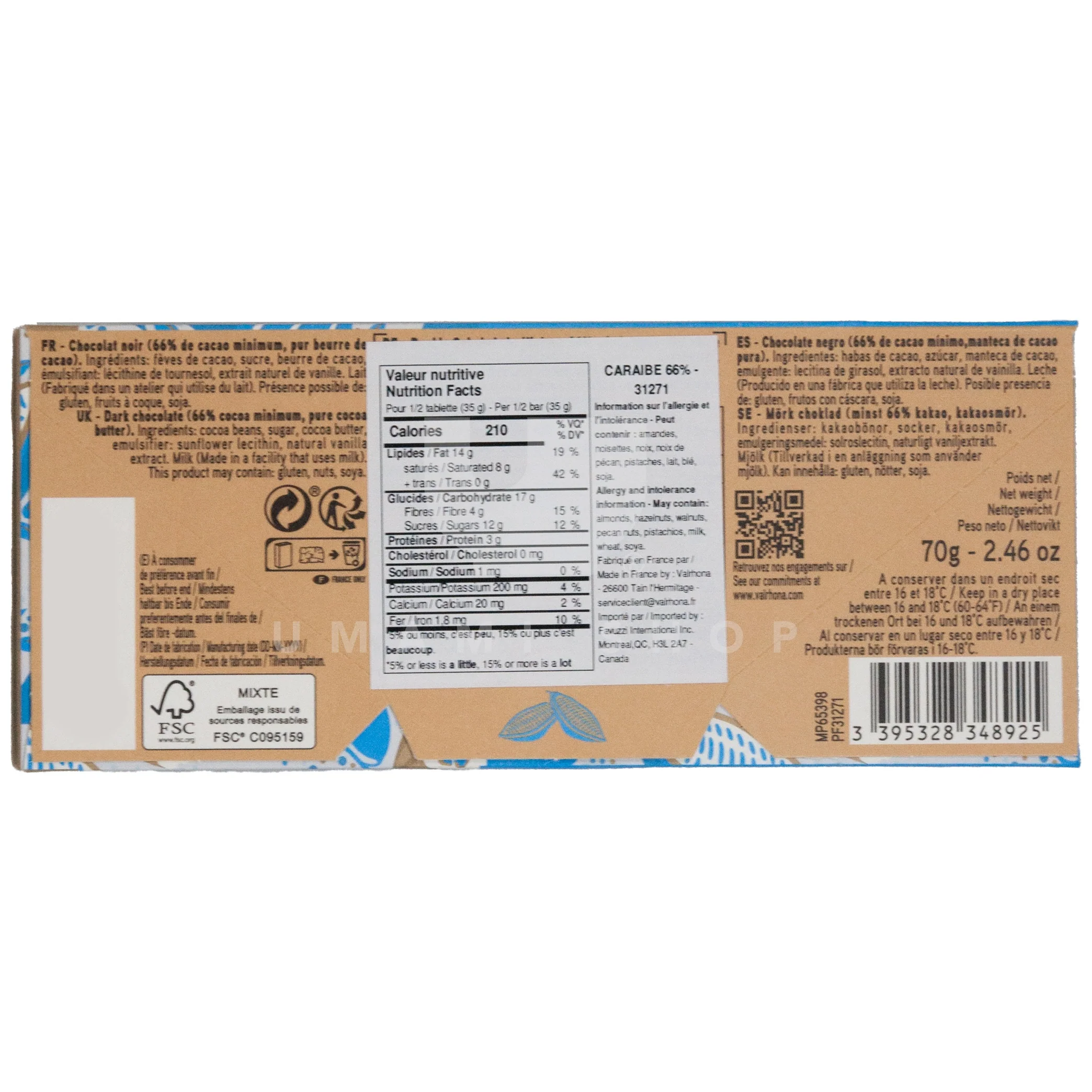 Caraibe Dark Chocolate 66% (s) - Image 2