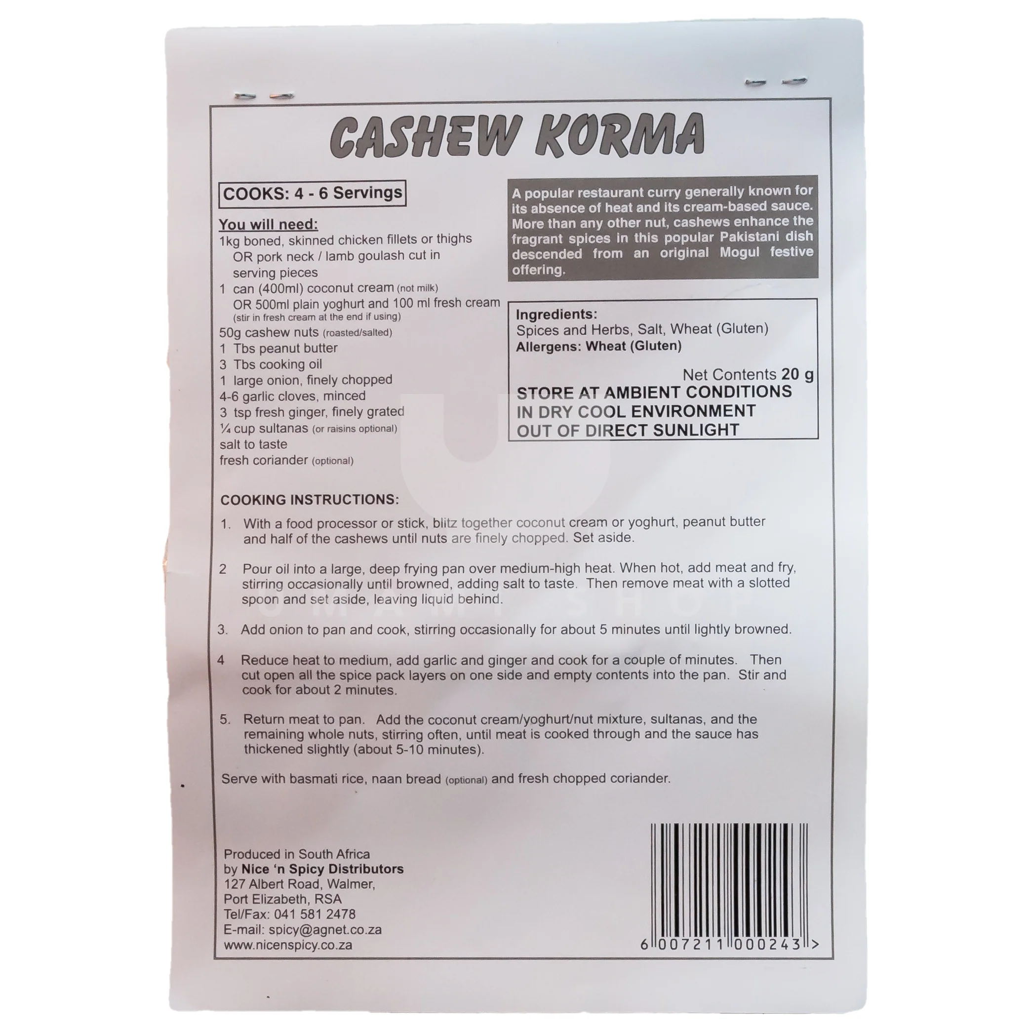 Cashew Korma Spice Mix - Image 2