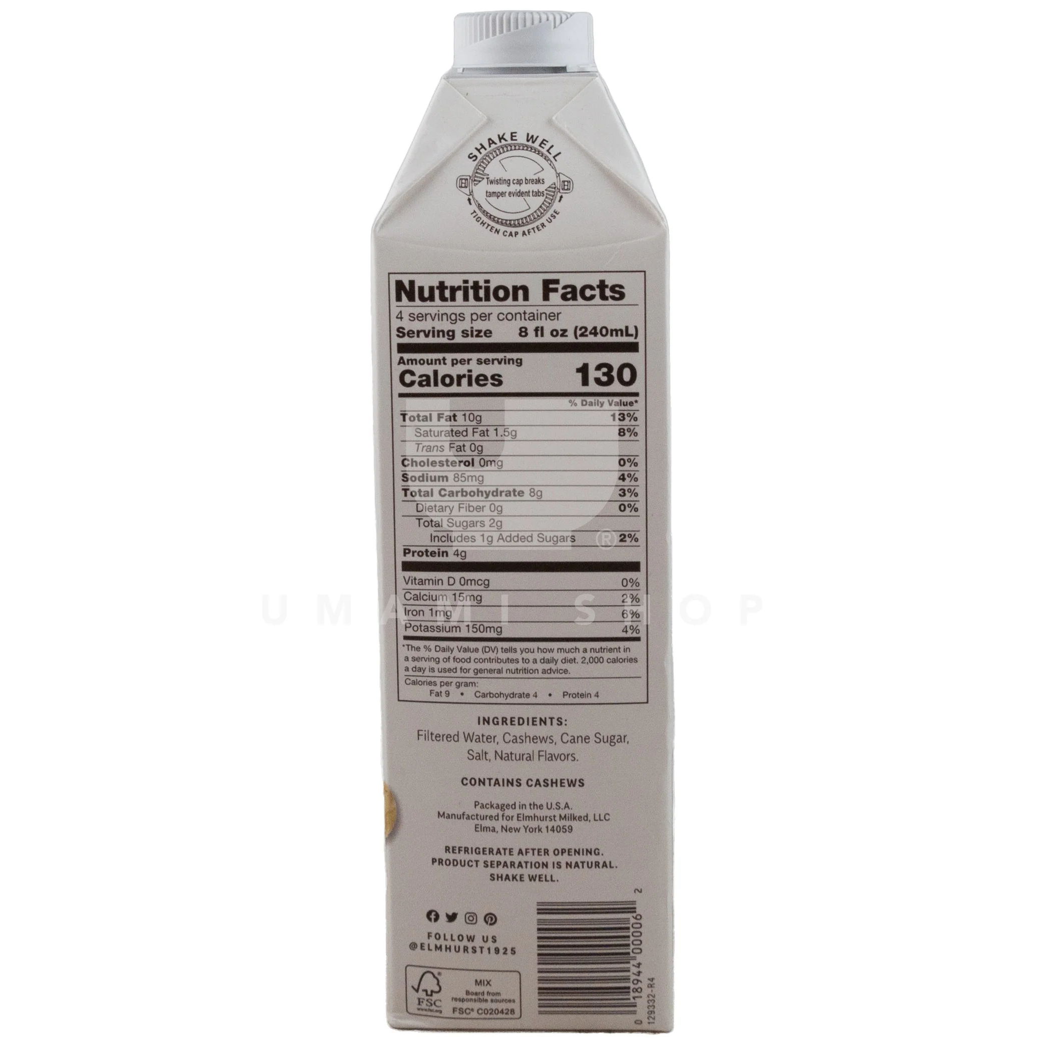 Cashew Milk Sweetened (GF,V) - Image 2