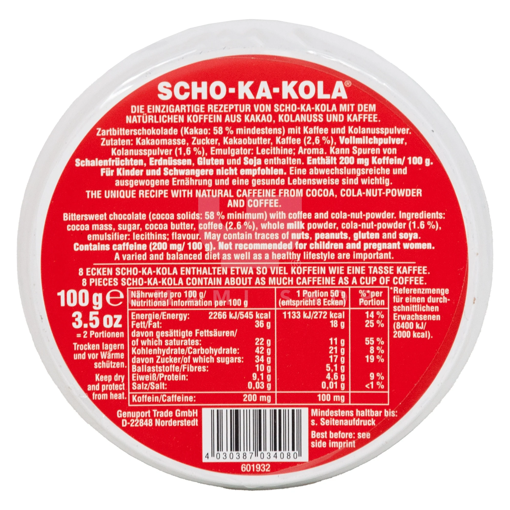 Scho-Ka-Kola Dark Chocolate (Tin) - Image 2