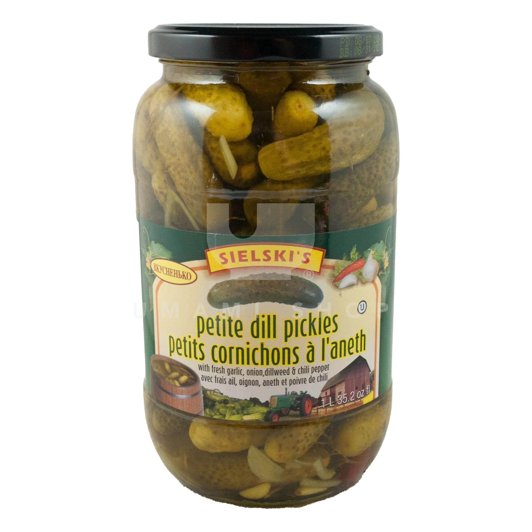 Dill Pickles w/Garlic, Onion & Chili Pepper