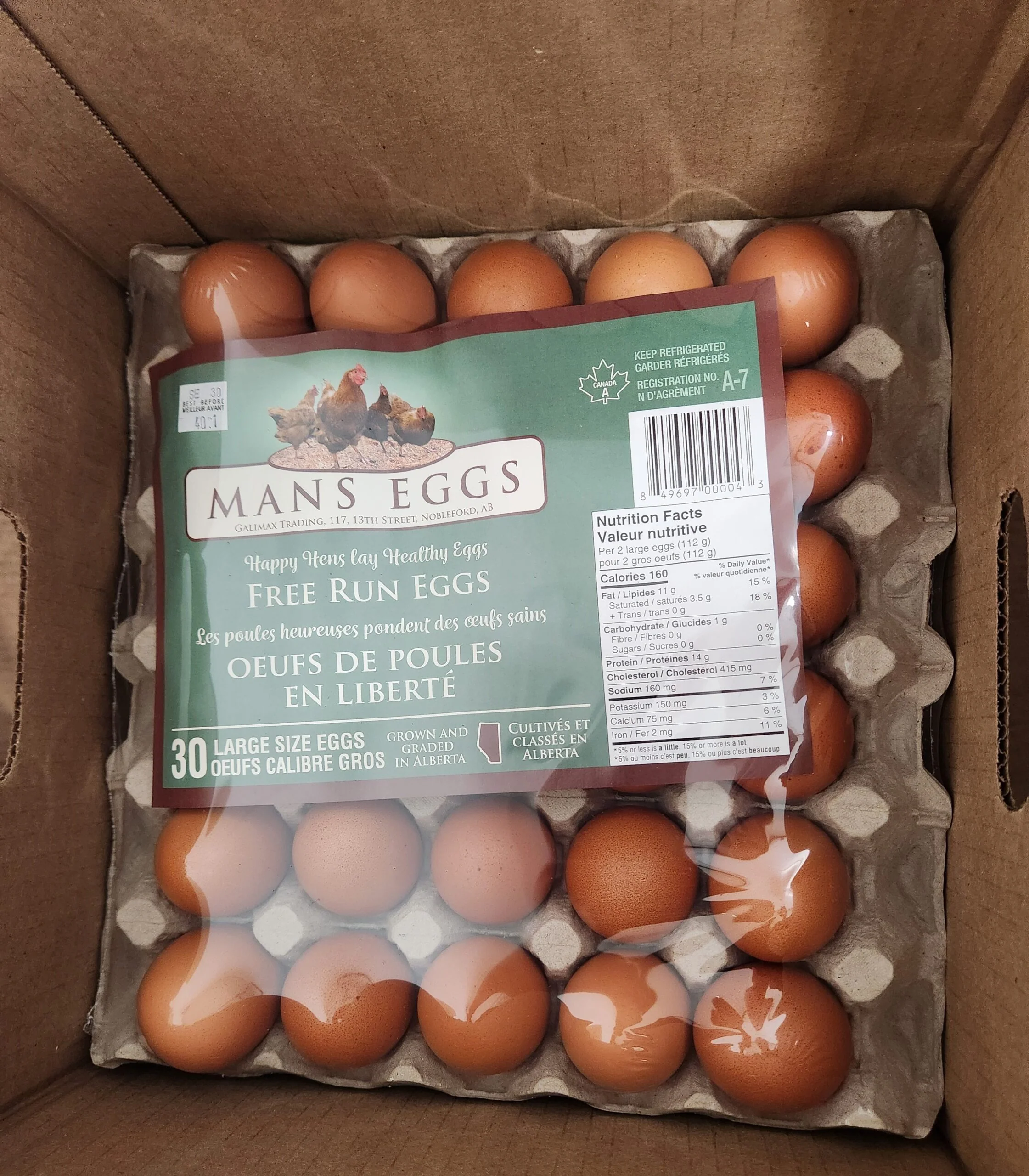 Eggs Free Range Local 30's (Large)