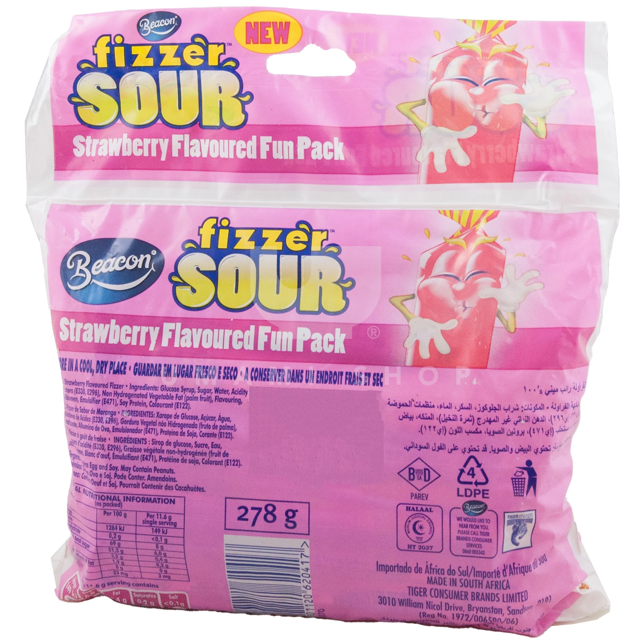 Fizzer Sour Strawberry 24Pcs - Image 2