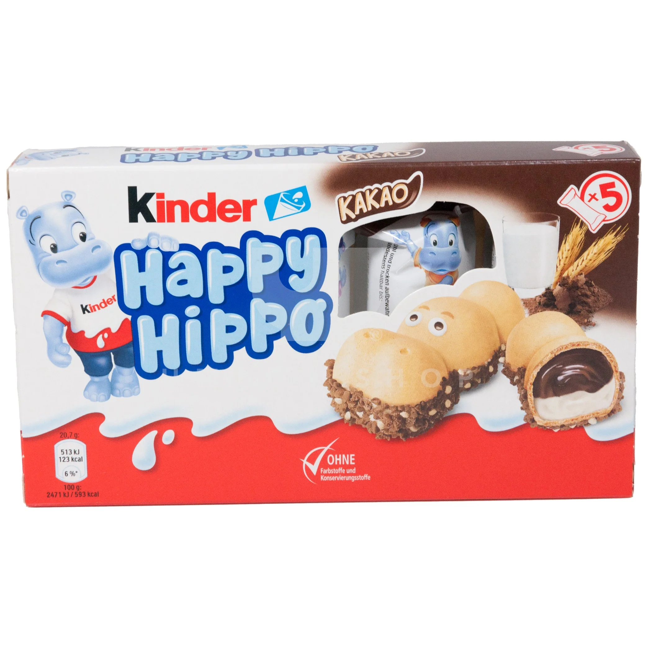 Happy Hippo Cacao Chocolate 5Pack
