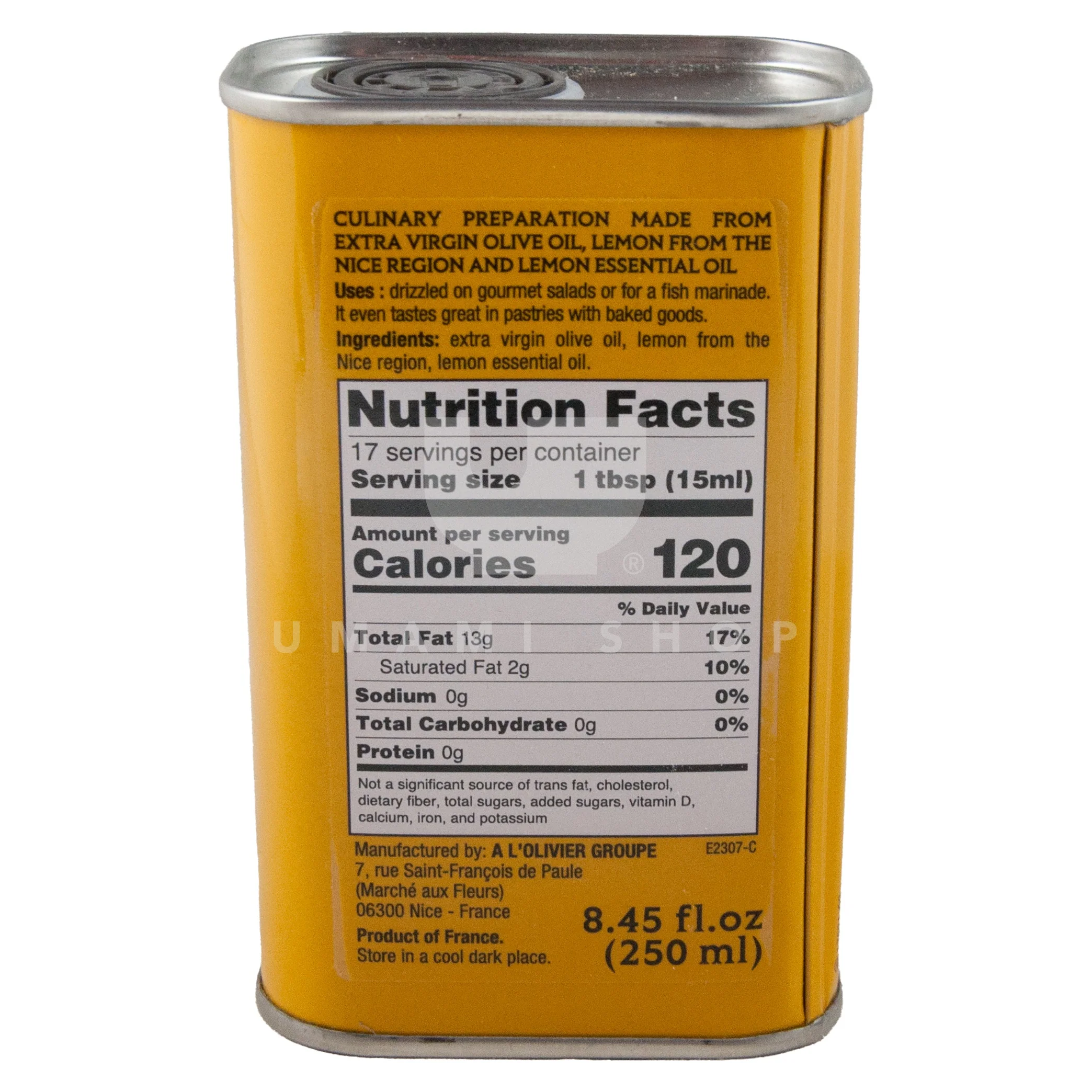 Lemon Infused Olive Oil (Nice-France) - Image 2