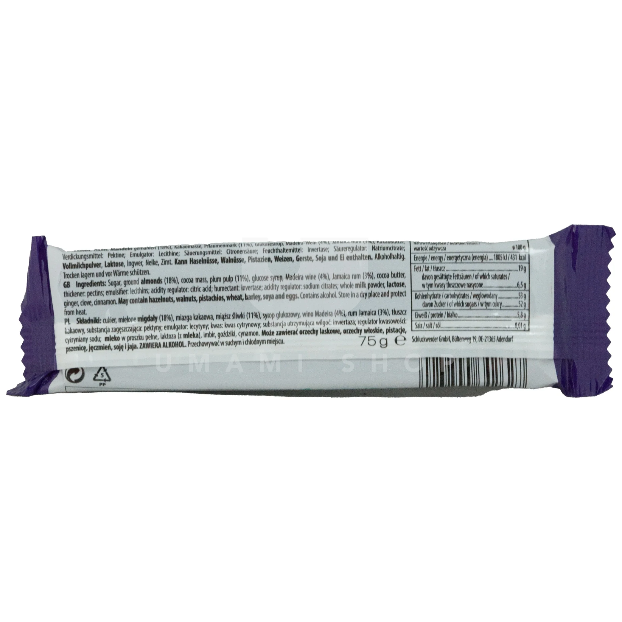 Marzipan Bar w/Plum in Madeira - Image 2