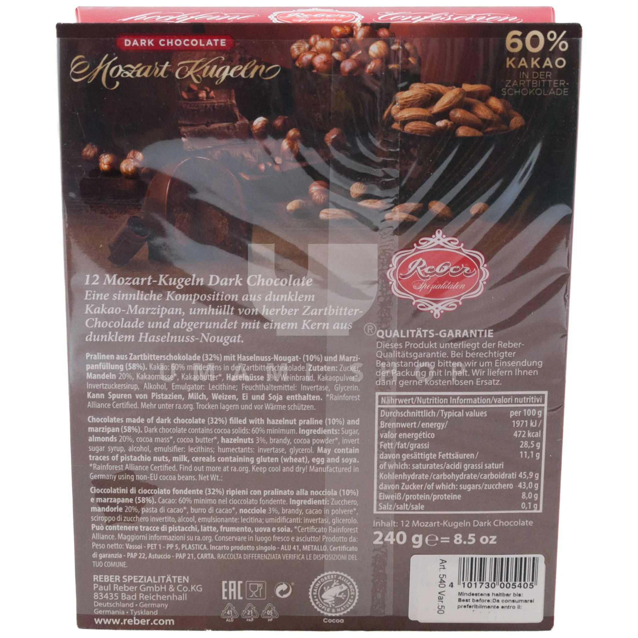 Mozart Kugeln Chocolate 6Pcs (V) - Image 2