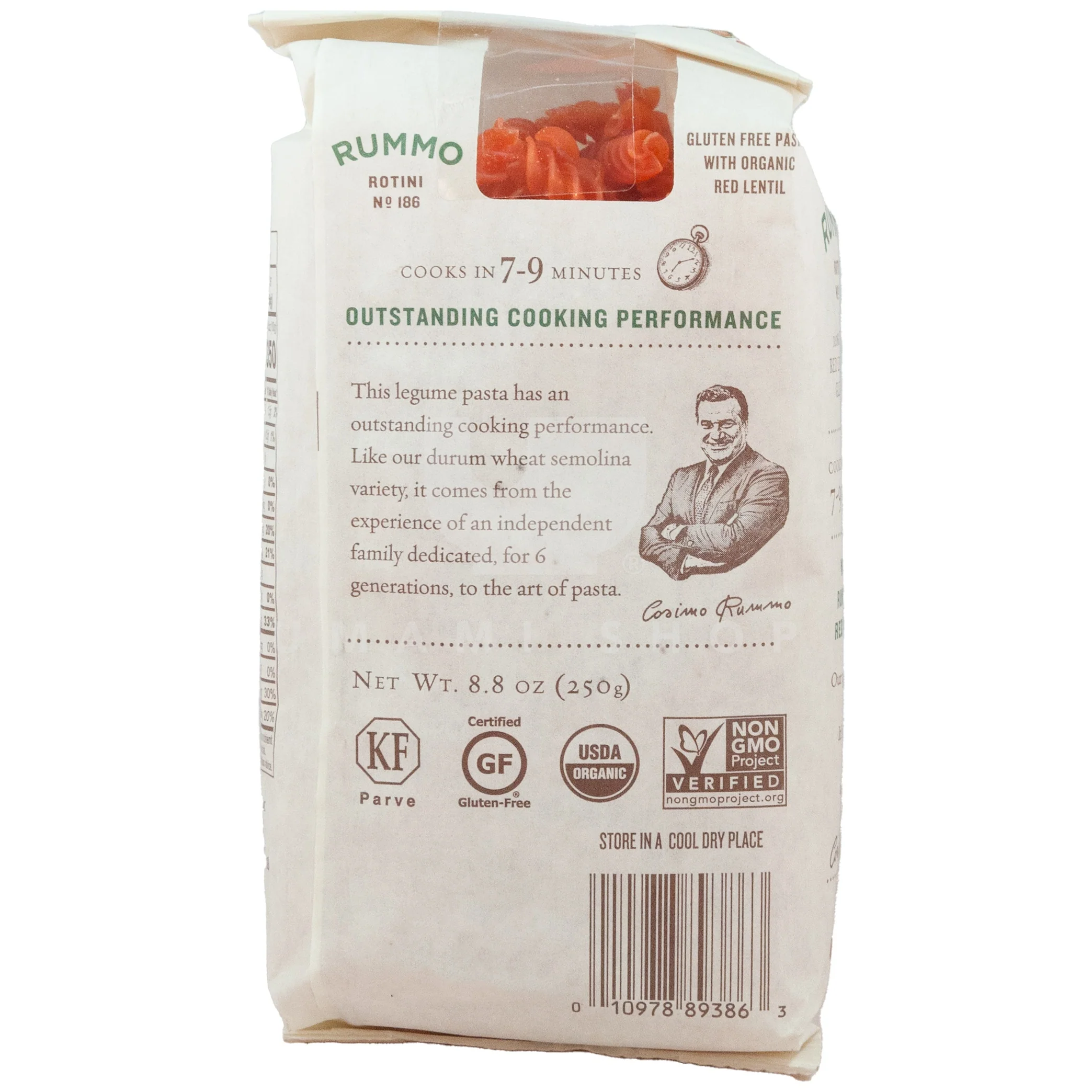 ORGANIC Red Lentil Rotini  No 186 (GF) - Image 2