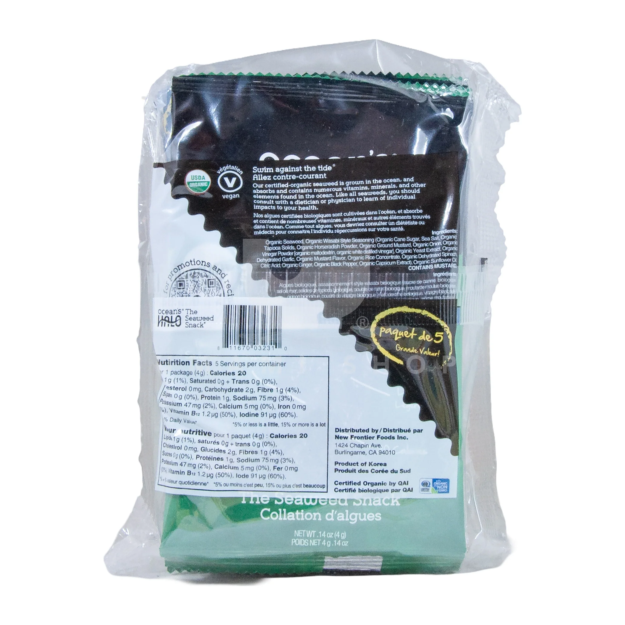 ORGANIC Seaweed Snack Wasabi 5xPAck - Image 2