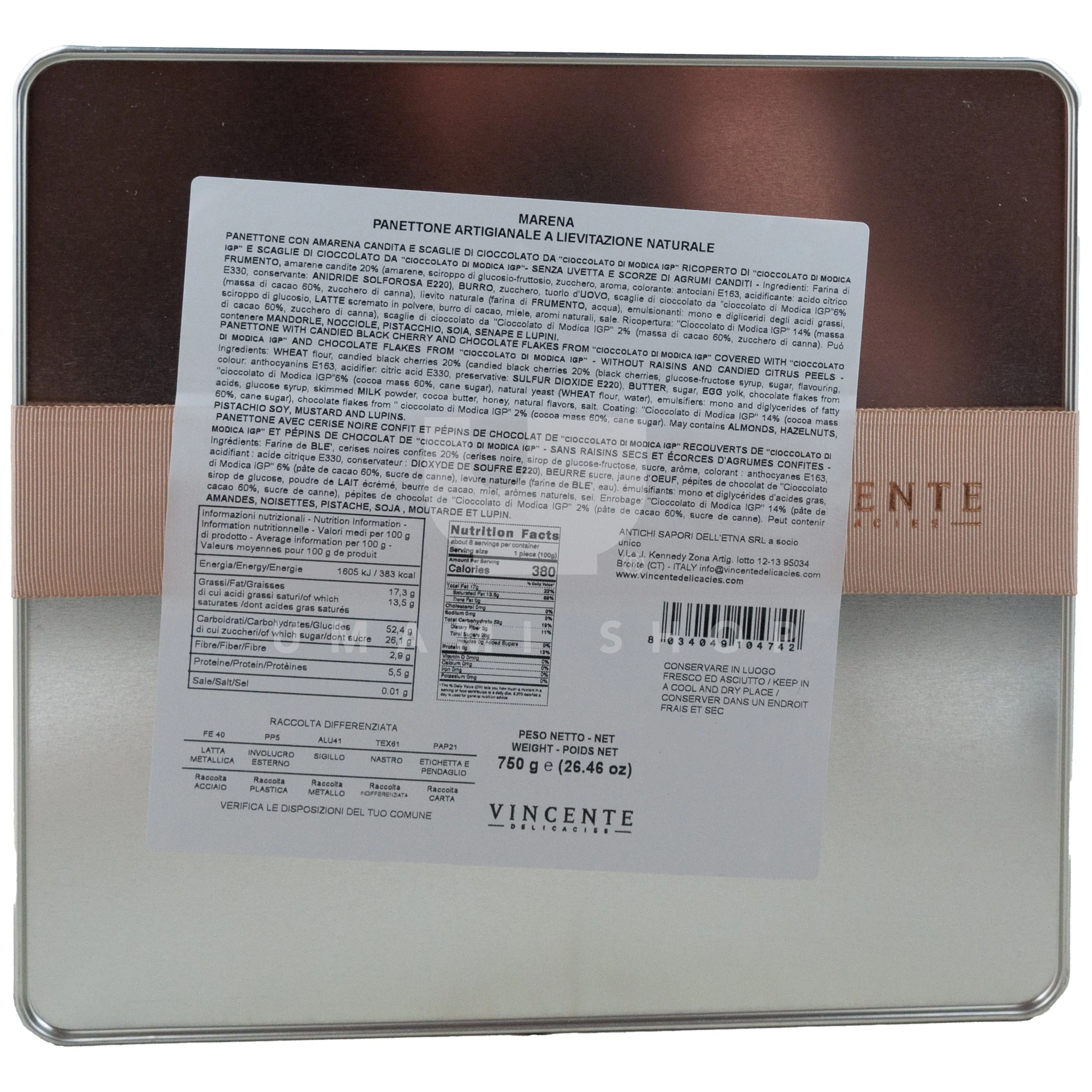 Panettone w/Black Cherries (Metal Giftbox) - Image 3