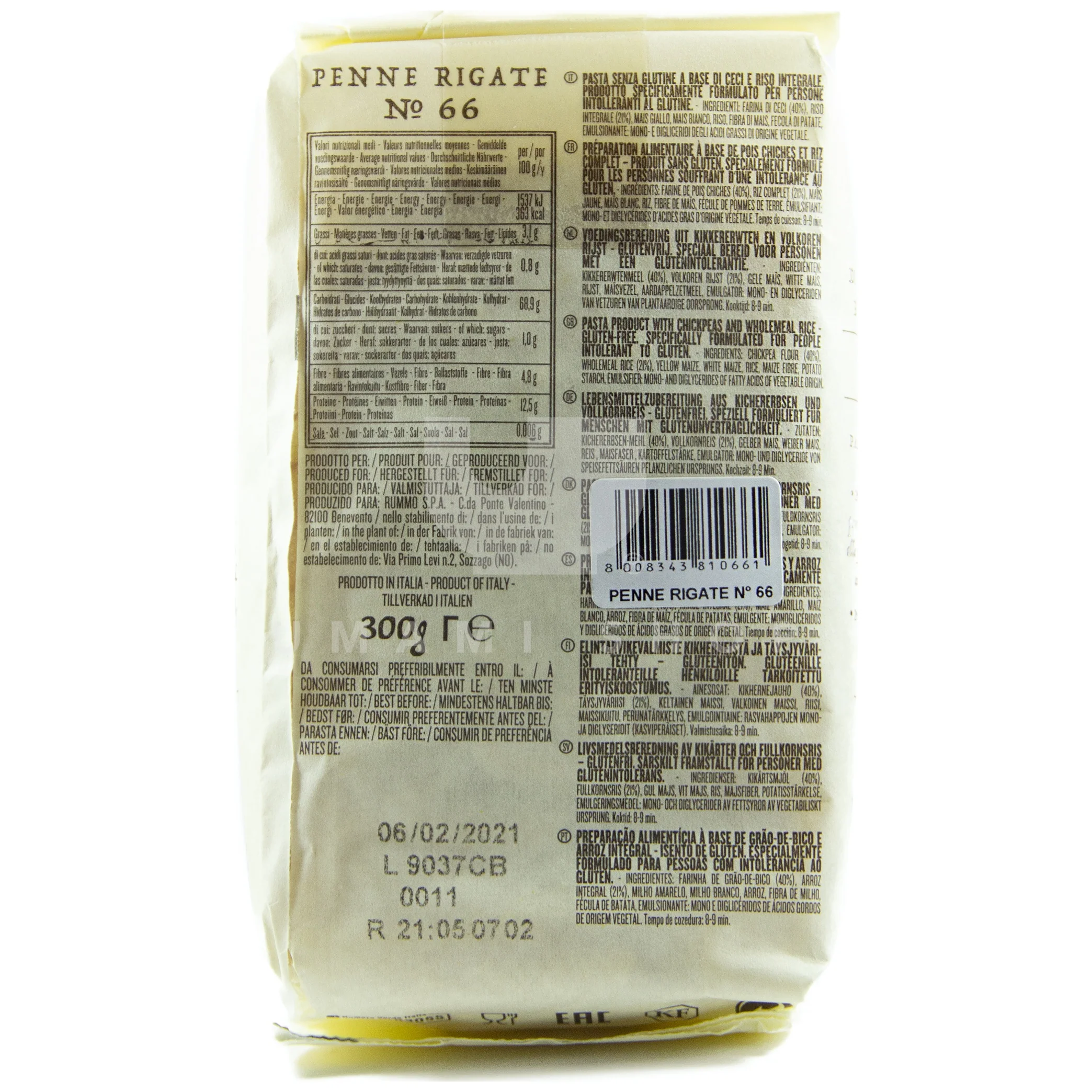 Penne Rigate Chickpeas No 66 (GF) - Image 2