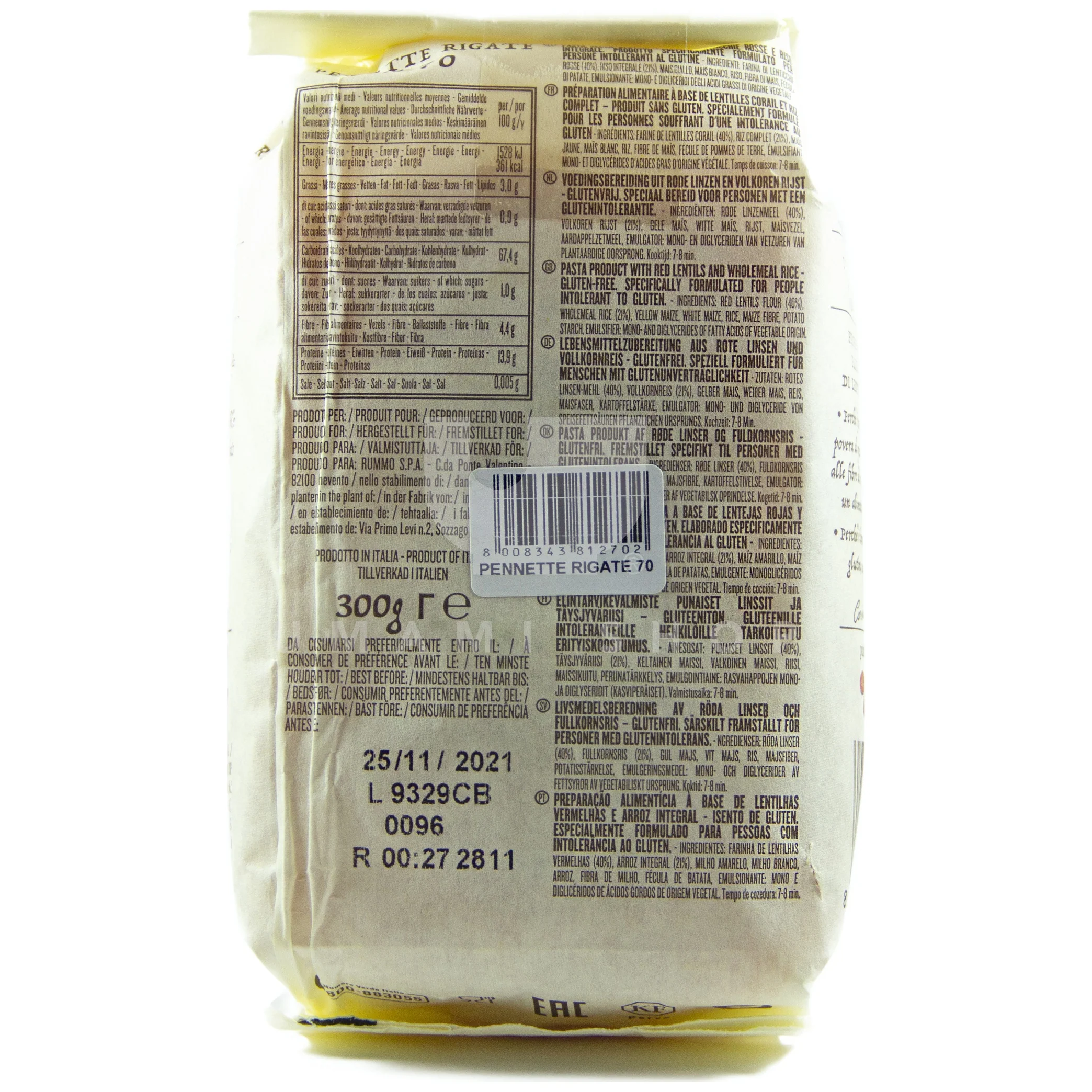 Pennette Rigate Pasta No 70 (GF) - Image 2