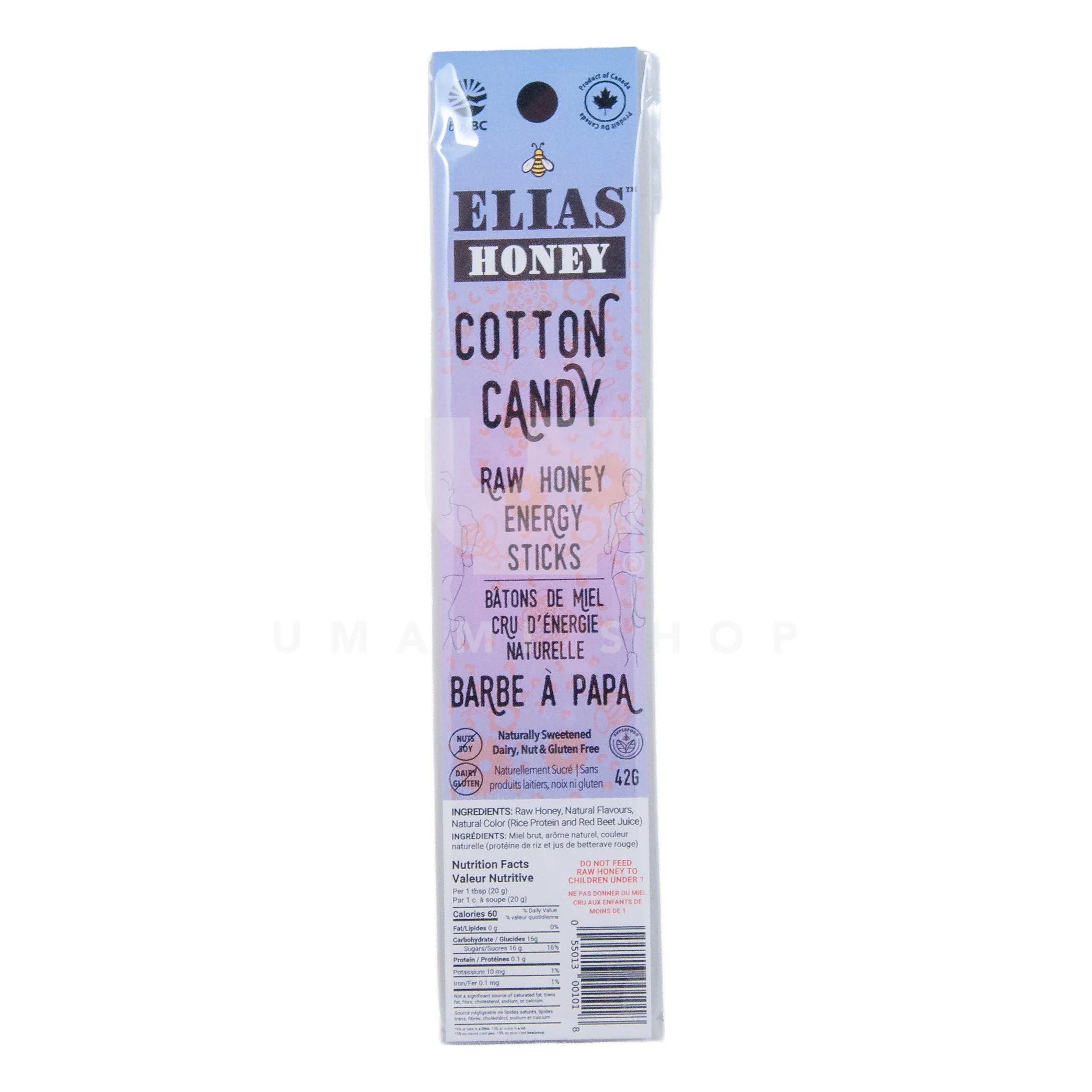 Raw Honey Energy Sticks "Cotton  Candy"