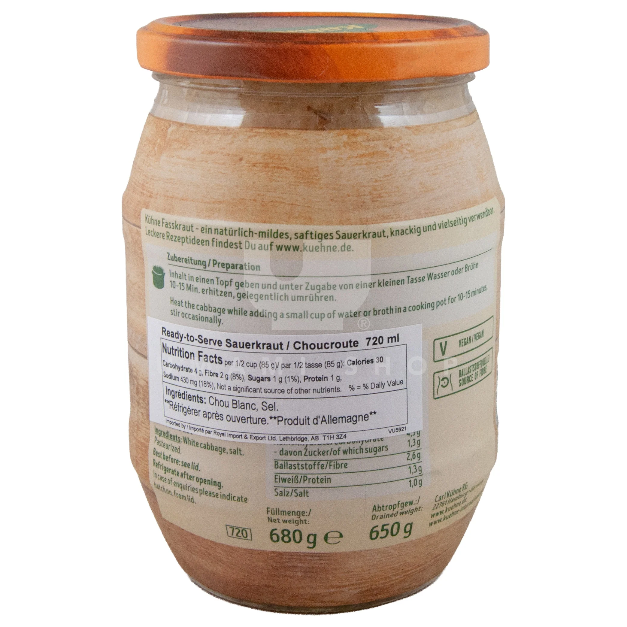 Sauerkraut "Fasskraut" Naturel & Mild - Image 2