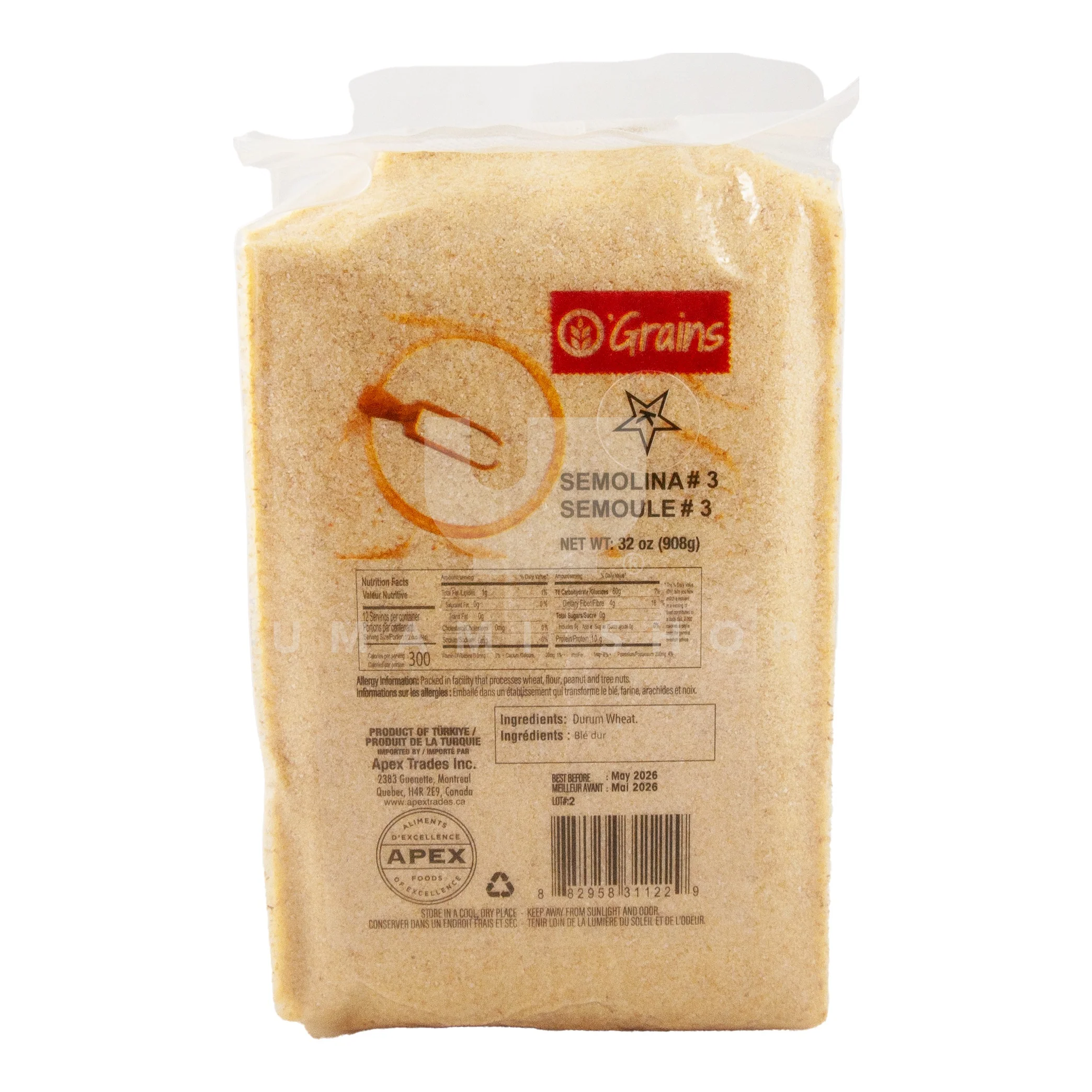 Semolina #3 Coarse 2Lbs