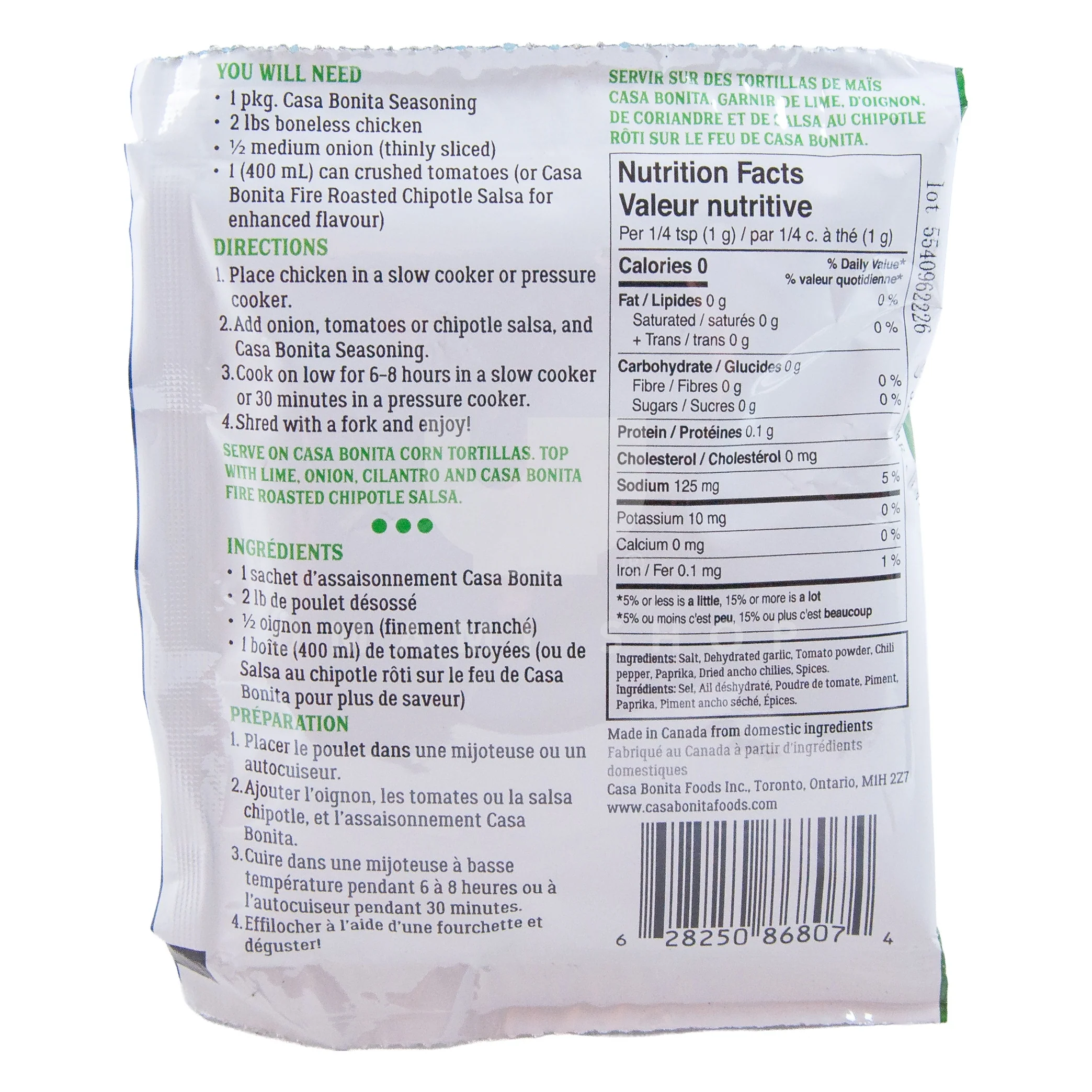 Street Tacos Seasoning "Chicken Tinga" (GF) - Image 2