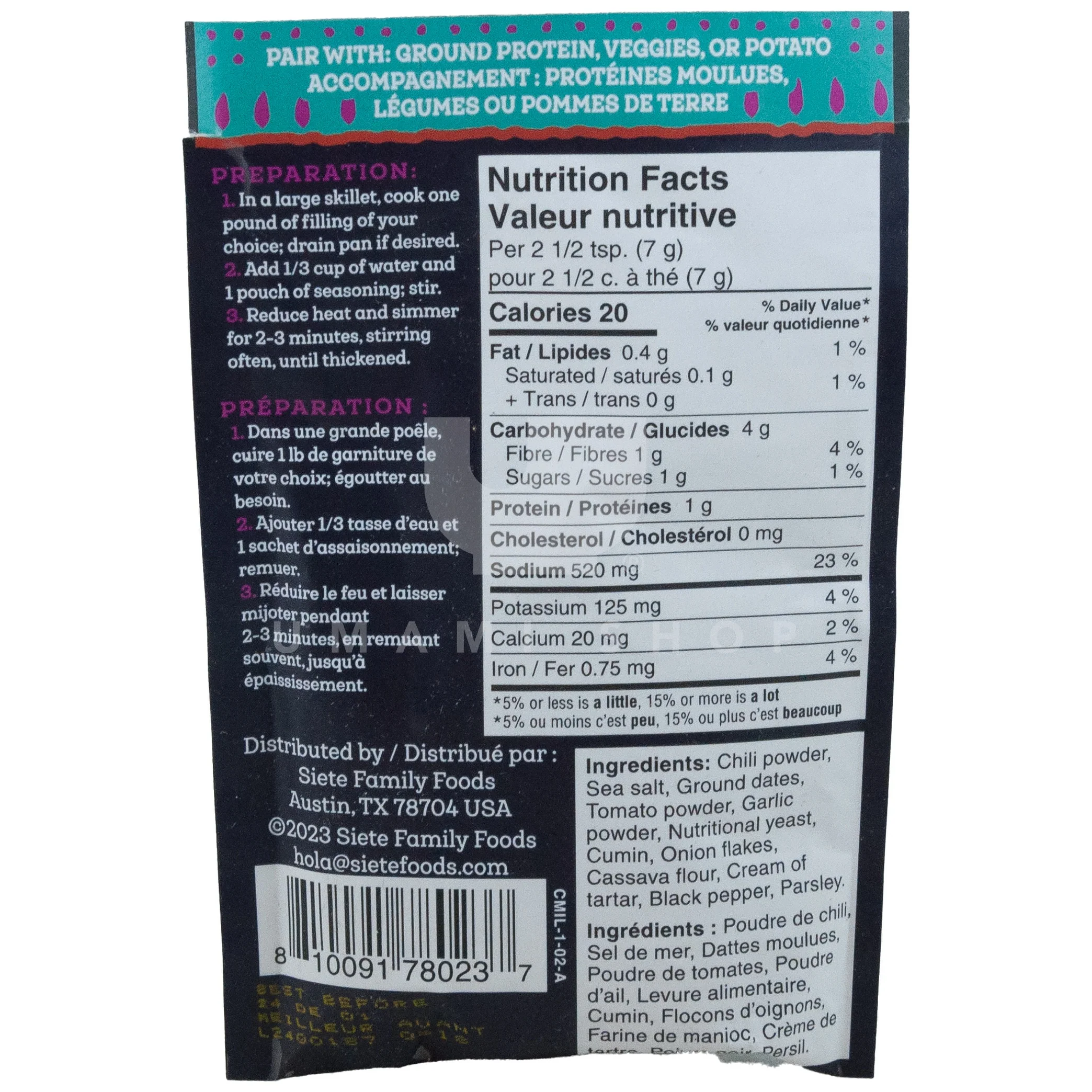 Taco Seasoning Mild (GF) - Image 2