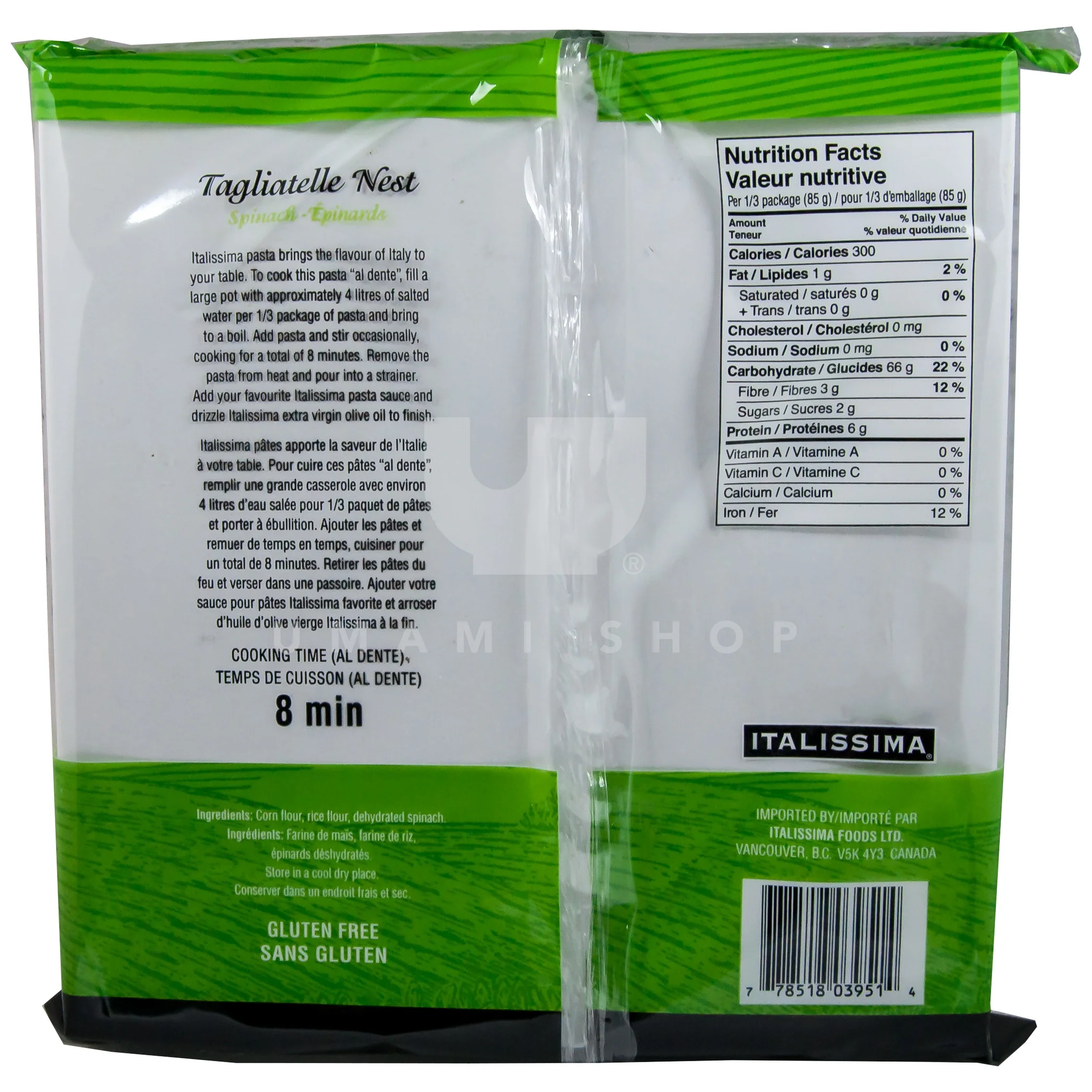 Tagliatelle Pasta Spinach (GF) - Image 2